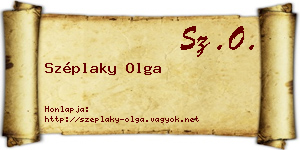 Széplaky Olga névjegykártya