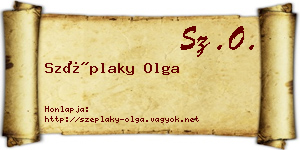 Széplaky Olga névjegykártya